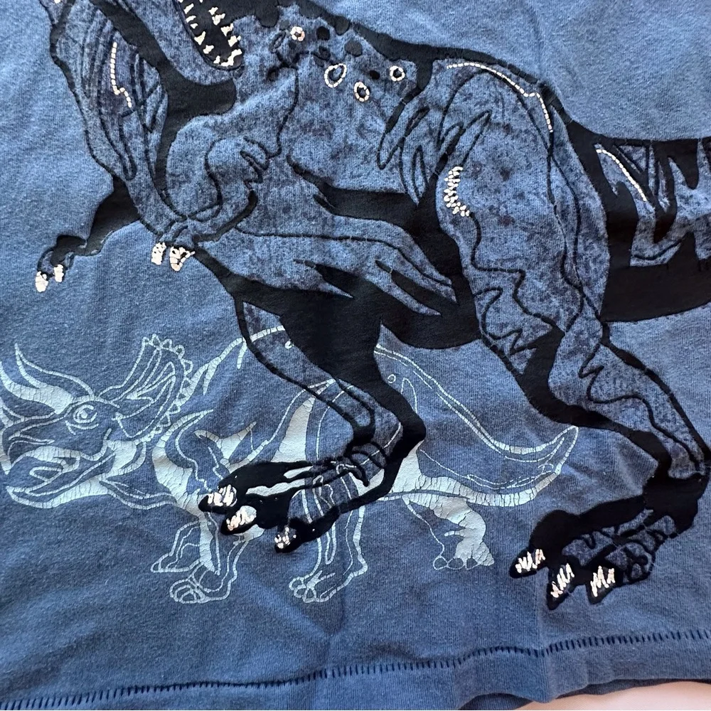 Oshkosh B’gosh‎ T-Rex dinosaur graphic print blue short sleeve shirt boys 10